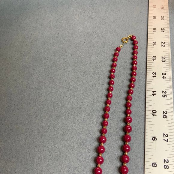 Citation Retro Necklace Round Red Gold Spacers - Picture 6 of 7